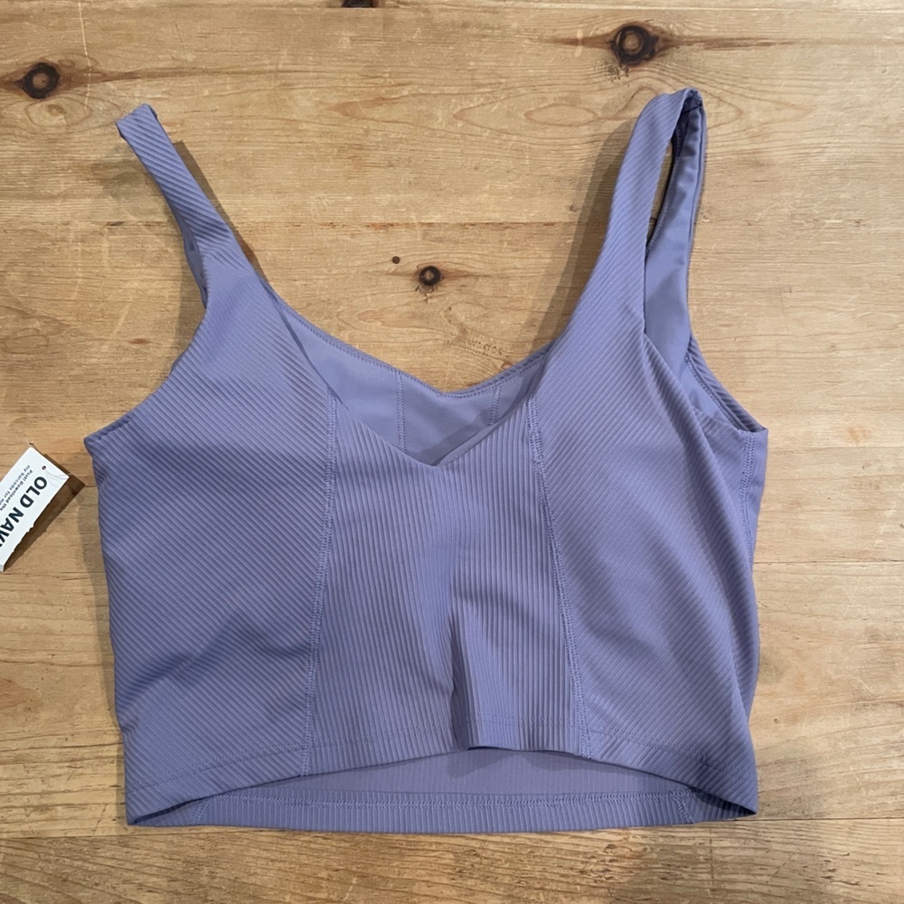NWT Old Navy Lavender Ribbed sports Bra athletic Athleisure gym cami M - Picture 5 of 6